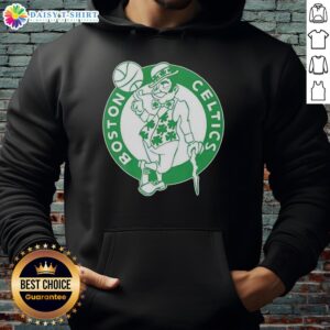 Alt Text: Premium Boston Celtics white logo hoodie for St. Patrick's Day, featuring a stylish design perfect for fans.