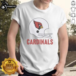 Alt Text: Arizona Cardinals football logo featured on a stylish big helmet t-shirt, perfect for fans and game day wear.