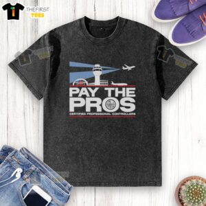 Top Pay The Pros Certified Professional Controllers washed t-shirt in stylish design, perfect for gaming enthusiasts.