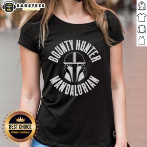 Awesome The Mandalorian Bounty Hunter ladies tee featuring a striking design for Star Wars fans.