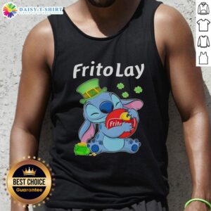 Alt Text: St. Patrick's Day tank top featuring a top stitch hug design and the Frito Lay logo, perfect for festive celebrations.