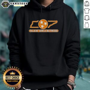 Hot Tennessee Talkin' Vawls Network hoodie featuring vibrant colors and logo, perfect for fans of Tennessee sports.