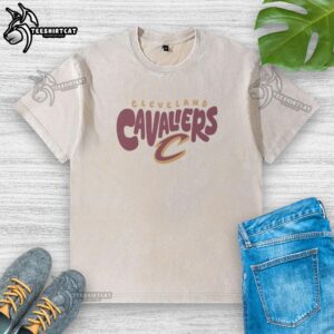 Alt Text: Cleveland Cavaliers Bubble Washed T-Shirt featuring team logo and vibrant colors, perfect for fans and casual wear.