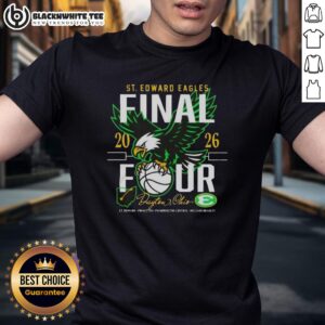 Alt Text: Top 2026 St. Edward Basketball Final 4 Pickerington Central T-Shirt featuring team colors and logo design.