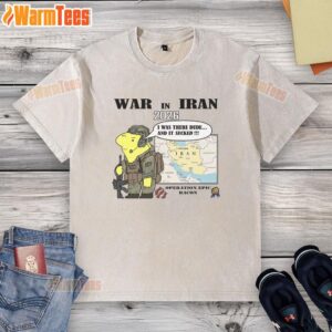 Alt Text: Top War in Iran 2026 Operation Epic Bacon washed t-shirt featuring a bold graphic design and vibrant colors.
