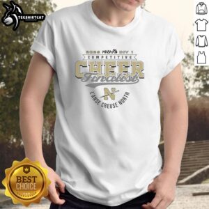Official Lcn Crusaders 2026 MHSAA Cheer Division 1 Finalist T-Shirt featuring team logo and celebration design.