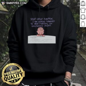 Cute 'It's The Great Pumpkin Charlie Brown' hoodie featuring a whimsical design for Halloween fans.