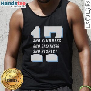 Official Shohei Ohtani tank top featuring 'Sho Kindness, Sho Greatness, Sho Respect' for Los Angeles Dodgers fans.