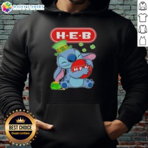 Top Stitch Hug H-E-B logo St. Patrick's Day hoodie featuring vibrant green design and festive shamrock details.