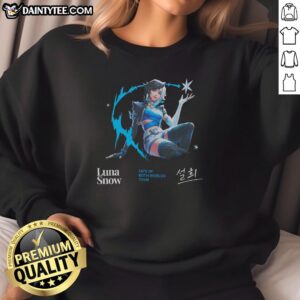 Luna Snow World Tour sweatshirt from Nice Marvel Rivals, featuring stylish design and vibrant colors for fans.
