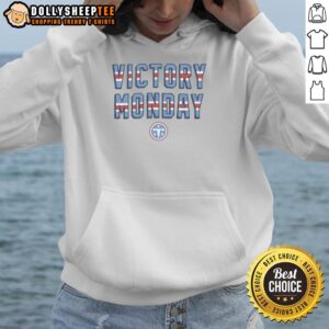Original Tennessee Titans Victory Monday hoodie featuring team colors and logo, perfect for game day attire.