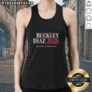 Top Buckley Diaz 2028 'You Can Have My Back Any Day' Tank Top in vibrant colors displayed on a mannequin.