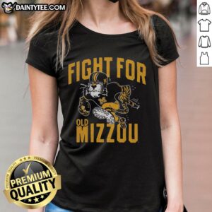 Vintage ladies tee featuring 'Good Fight for Old Mizzou' design, perfect for fans of Mizzou spirit and style.