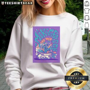 Alt Text: Top Mike Gordon Neighborhood Theatre March 19, 2026 poster on a stylish sweatshirt, showcasing vibrant concert art.