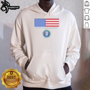 Alt Text: Official Trump Is Your President flag and coat of arms design on a cozy hoodie for political supporters.
