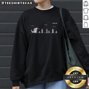 Hot No Internet No City Godzilla Sweatshirt featuring a bold Godzilla graphic, perfect for fans of urban streetwear.