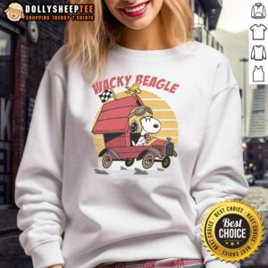 Stylish Pretty Wacky Beagle Car Sweatshirt featuring a fun beagle graphic, perfect for dog lovers and casual wear.