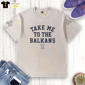 Top Illinois Basketball Take Me To The Balkans washed t-shirt in vibrant colors, perfect for fans and casual wear.