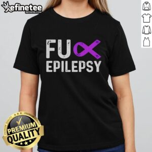 Official Fck Epilepsy Purple Ribbon T-Shirt - Image 3