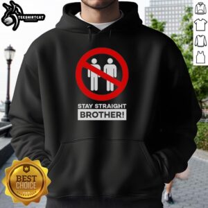 Good Stay Straight Brother Hoodie in black, featuring a stylish graphic design perfect for casual wear.