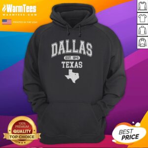 Official Dallas Texas Est 1841 Varsity Hoodie showcasing a stylish design perfect for fans and casual wear.