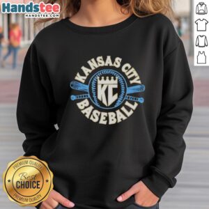 Alt Text: Nice KC Baseball Crown and Bat Royal Sweatshirt featuring a stylish design for baseball fans and casual wear.