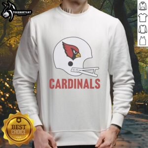 Nice Arizona Cardinals football logo on a big helmet sweatshirt, perfect for fans of the team and cozy wear.