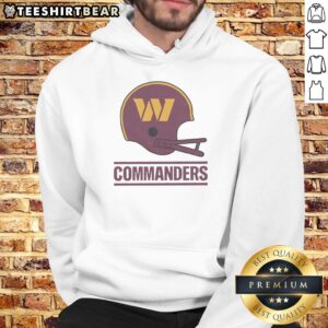 Alt Text: Nice Washington Commanders football logo featured on a big helmet hoodie, perfect for fans and team spirit.