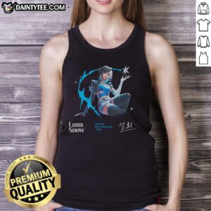 Luna Snow World Tour tank top from Nice Marvel Rivals featuring vibrant graphics and stylish design for fans.