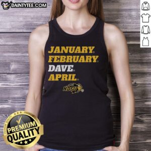 Official North Dakota State Bison tank top for January-February featuring a stylish design by Dave April.