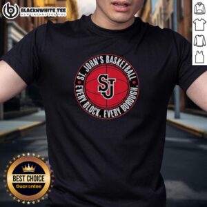 Nice St. John's Basketball Every Block Every Borough T-Shirt featuring vibrant design, perfect for fans and supporters.