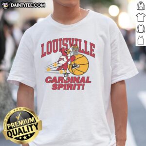 Awesome Louisville Cardinals Spirit Vintage T-Shirt in red with classic logo, perfect for fans and casual wear.
