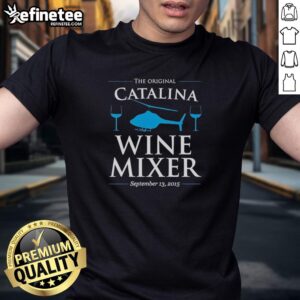 Official The Catalina Wine Mixer 2015 T-Shirt featuring vibrant graphics and event logo, perfect for wine enthusiasts.