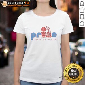 Top New Orleans Pride Ladies Tee featuring vibrant colors and a stylish design celebrating LGBTQ+ pride.