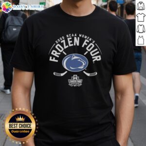 Hot Penn State Nittany Lions NCAA Women's Ice Hockey 2026 Frozen Four T-Shirt featuring team colors and logo design.