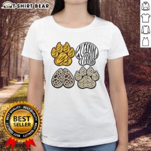 Stylish ladies tee featuring a pretty animal print paws design, perfect for casual wear and animal lovers.