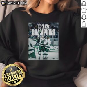 Awesome Michigan State Spartans Back-To-Back-To-Back Ice Hockey 2026 B1G Sweatshirt featuring vibrant team colors.