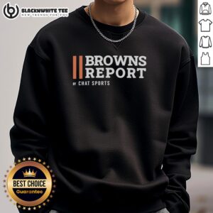 Good Cleveland Broncos Breakdown by Chat Sports sweatshirt featuring team colors and logo, perfect for fans.