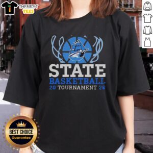 Original State Basketball Tournament 2026 Ship logo on a stylish ladies tee, perfect for fans and players alike.