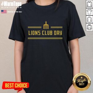 Official Lions Club Day Ladies Tee featuring vibrant design and comfortable fit for community events and gatherings.