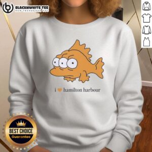 Alt Text: Stylish 'I Love Hamilton Harbour' sweatshirt featuring a cozy design, perfect for fans of Hamilton, Ontario.