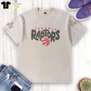 Alt Text: Awesome Toronto Raptors Bubble Washed T-Shirt featuring bold team logo and vibrant colors for fans.