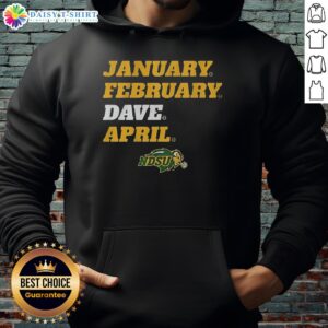 Alt Text: Awesome NDSU January February Dave April Hoodie in vibrant green color, perfect for winter wear and Bison fans.