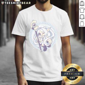 Nice Frieren A Magical Ancie T-Shirt featuring vibrant artwork of the character from the popular anime series.