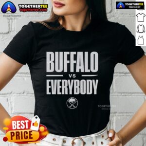 Alt Text: Buffalo Sabres Vs Everybody ladies tee featuring team colors and logo, perfect for fans showing their team spirit.