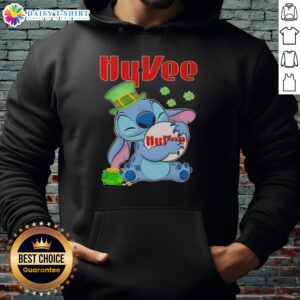 Top Stitch Hug Hyvee Logo St. Patrick's Day Hoodie featuring a festive green design for holiday celebrations.
