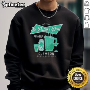 Official Get Lucky St. Patty's Day sweatshirt from Tiger Town on College Avenue, Clemson, South Carolina.