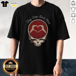 Top They Love Each Other Cute Valentine's Day T-Shirt featuring Dead Head Jerry Garcia and Bob Weir design.