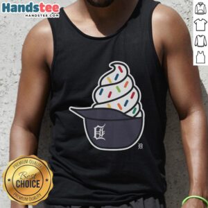 Awesome Detroit Tigers ice cream tank top featuring vibrant team colors and a fun graphic design for summer wear.