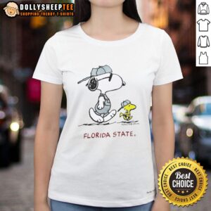Awesome Peanuts Florida State University tee featuring Snoopy and Woodstock perfect for fans and casual wear.